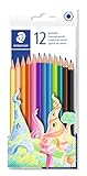 Staedtler - Matite Colorate Senza Legno, Colori a Matita con Fusto Esagonale Ergonomico, Set Matite da Disegno e Scrittura Ideale per Cancelleria Scuola Università Ufficio, Colori Assortiti, 12 Pezzi