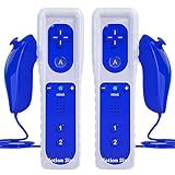 Telecomando Wii Remote Controller e Nunchuk, TechKen Wii Remote Plus Controller Motion Plus con telecomando Nunchuck Wii Joystick Wii Remote Game Control con custodia in silicone per console Wii/Wii u