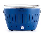 LotusGrill LG G34 U BL, Barbecue con batterie e cavo di alimentazione USB, 35 x 23,4 cm, Blu