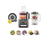 Kenwood MultiPro Compact FDP31.360GY, Robot da Cucina Multifunzione con Lama per Frullare, Disco per Impastare e Affettare, Spremiagrumi, Frullatore 1.2L, 2 Velocità+Pulse, Ciotola 2.1L, 800W, Grigio