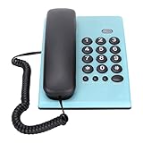 Telefono Fisso da Tavolo, Telefono Fisso Multicolore con Doppio Microtelefono Magnetico, Telefono di Casa con Tasti Grandi per L home Office Hotel, Inclusa la Funzione Pausa/Muto/Attesa(Blu)