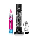 SodaStream Gasatore Gaia Nero d’Acqua per realizzare Acqua Frizzante, Include 1 Bottiglia da 1 Litro, 1 Bottiglia da 0,5 L e 1 Cilindro di Anidride Carbonica Co2 Alimentare da 425gr con Attacco Rapico