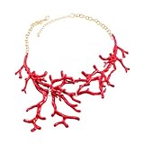 Asukohu Collana in corallo rosso, catena regolabile per studenti, Metallo
