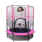 Trampolino per Bambini Ø140 cm, Tappeto Elastico Bambini da Esterno e da Interno, con Rete e Cusicnetti Antiscivolo, Trampolino Divertente e Fitness per Bambini, Portata Massima 45 kg