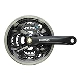 Shimano FC-M361, Guarnitura 8 Velocità, 48/38/28D, Nero, 175 mm