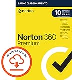 Norton 360 Premium 2024, Antivirus per 10 dispositivi, Licenza di 1 anno, PC, Mac, tablet e smartphone, Codice d attivazione via email