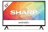 Sharp Aquos 32FG6EA, 32" LED TV HD Android 11, DVB-T2/S2, 1366 x 768 Pixels, Wi-Fi, Nero, 2xHDMI, 2xUSB, Chromecast integrato, Dolby Audio