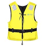 Leader Accessories Giubbotto Galleggiante, Gilet Aiuto al Galleggiamento, con Strisce Riflettenti, Gilet da Pesca Unisex, 50N(Giallo L: 70-90 kg)