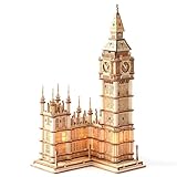 RoWood Puzzle 3D Modello di Big Ben in Legno - Modellismo da Costruire Adulti - Fai da Te Modellini da Costruire per Adulti - Regali di Compleanno e Natale