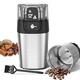 OMISOON Macina Caffe  Elettrico 200W, Macinacaffè Elettrico con Contenitori Rimovibili in acciaio inossidabile, 70g Capacità, per Chicchi di Caffè, Spezie, Cereali, Pepe, Noci