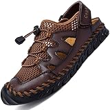 Csgkag Sandali Sportivi Uomo Estivi Trekking Sandali Chiusi Sandali da Mare Sandali Sportivi All aperto Escursionismo Trekking Sandals,Marrone scuro,EU43