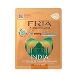 Fria K-Beauty Maschera Viso India con Vitamina C e Acqua di Fiori di Arancio, Effetto Illuminante e Uniformante sulla Pelle, Dermatologicamente Testata, Confezione da 1 Maschera