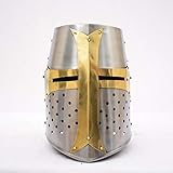 Artigianato Romano Cavaliere Medievale Crusader Ottone Casco Templare