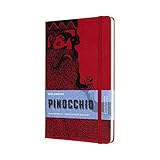 Moleskine, Taccuino in Edizione Limitata, Pinocchio Mangiafuoco, Layout a Righe e Copertina Rigida, Formato Grande 13x21 cm, Colore Rosso Scarlatto, 192 Pagine
