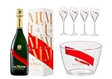 Champagne Brut G.H. Mumm "Grand Cordon" Luxury Set Magnum 1,5 Litri Astucciato + 4 Flutès Firmati + Cestello da Ghiaccio Firmato