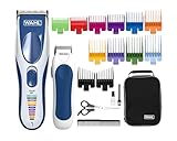 WAHL Color Pro Cordless Taglia Capelli Elettrico, a Batteria Ricaricabile, Senza Filo, 8 Pettini Guida colorati facili da usare; Lama Lavabile