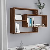 TREISL Salotto Mensole a Muro Rovere Marrone 104x20x58,5 cm Legno Multistrato Mensola a Parete Funzione Decorativa Ufficio Ingresso Ripiano Espositivo Corridoio per Esporre Libri Premi