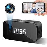 Igzyz Telecamera Spia WiFi, 4K/1080P Orologio Telecamera Nascosta Grandangolo di 120° Wireless Microcamera Spia con Visione Notturna, Allarme di Rilevamento del Movimento per IOS e Android