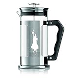 Bialetti Coffee Press Preziosa, Pressofiltro French Press per Caffè o Tè, Corpo in Acciaio Inox e Contenitore in Vetro Borosilicato, Lavabile in Lavastoviglie, 1 litro, 8 tazze