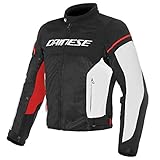 Dainese 173519685846 Air Frame D1 Tex Giacca Moto Estiva, Nero/Bianco/Rosso, 50