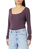 Sisley T-Shirt L/S 3fkul102p, Viola And Brown Striped 901, XS Donna