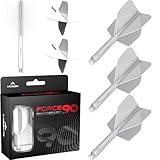 Mission Darts Force 90 | Freccette con sistema integrato di precisione e asta, confezione da 3 alette e steli combinati professionali altamente durevoli | Standard No.6