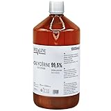 hd-line 1000 ml di Glicerina E422, perfetto per fai da te, qualità farmaceutica al 99,5%, qualità alimentare, materiale grezzo VG, puro, vegano, Ph. Eur/USP, 1L