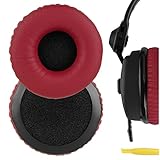 Geekria QuickFit Cuscinetti auricolari di ricambio in pelle proteica per cuffie Sennheiser HD25, HD25SP, HD25 Lite, HD25 Plus, HD25 Limited 75th Anniversary Edition, cuscinetti auricolari (rosso)