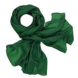 Tuopuda Sciarpa Donna Elegante, Chiffon Scialli da Sposa Prom, Foulard Leggero Lungo Stola Tinta Unita Morbida Scarf Gonna da Spiaggia Regalo Scialle Protezione Solare 180 x 80cm, Verde scuro,