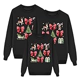 Felpa Famiglia Christmas Taglia Forti Felpe Natalizio Coppia Fidanzati Sweatshirt per Tutta la Famiglia Stampa Natalizie Curvy Felpe Natalizia Classico per Famiglia Natalizi Maglia Natale Family