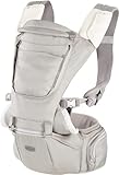 Chicco Hip Seat Carrier Marsupio Neonati Ergonomico da 0 Mesi a 15 kg, Porta Bebè 3in1 Multifunzione con Base Rigida Staccabile, Spallacci Imbottiti e Cappuccio Protettivo, 8 Posizioni - Beige