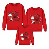 Felpe per Tutta la Famiglia Natale Taglia Forti Felpa da Natale Coppia Fidanzati Pullover Uomo Donna Modello Natalizia Curvy Sweatshirt Natalizi Classico Famiglia Natalizio Maglione Christmas Family