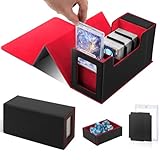 HIMOMO Deck Box Magic Vassoio Per 520+ Carte Collezionabili, con 2 Divisori, 1 Dice Tray, 1 Porta Carte Magnetico(Rosso)