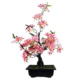 Leaf Artificiale, Bonsai Fiore Rosa, 60 cm