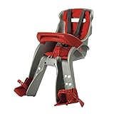 OKBABY Orion - Seggiolino Anteriore per Bambini, Sicurezza in Bicicletta dai 7/8 Mesi (15 kg) - Argento e Rosso