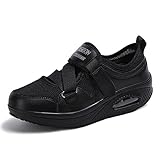 Scarpe Dimagranti Dimensione Scarpe da Passeggiata Sneakers Forma Piatto Peso Scarpe Aria Leggero Engrener Elastico Sport in Yoga Slip On Non Cher Formatori in Piatto Mesh Estate,Nero,EU41