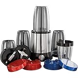 Russell Hobbs Frullatore Elettrico Smoothie - Robot da cucina Multifunzione - 5 contenitori senza BPA e lavabili in lavastoviglie e coperchio, 22.000 giri-min, motore da 0,9 HP, Frullatore 23180-56