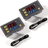 Greluma 2 Pz W3230 Regolatore di temperatura digitale AC 110 V-220 V, interruttore di controllo termostato display LED 20 A con sonda sensori NTC 10K, intervallo da -50 ℃ a 110 ℃