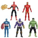 Xingsky Marvel, set di 5 statuette Mini Avengers, personaggi Marvel Piccoli Marvel, decorazione per torte per bambini, ragazzi, compleanni, torte, decorazioni per feste e auto