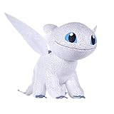 HTTYD Dragons Peluche Drago Furia Buia Bianca Colore Bianco con Brillante qualità Super Soft 11 80"/30cm (40 cm con Coda Inclusa) - 760017685