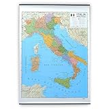 Carta geografica murale Italia 100x140 bifacciale fisica e politica