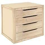 Cassettiera 4c.cm.39x30x37,5h, Legno, Beige