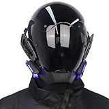 Comebachome Maschera Cyberpunk, Casco Cyberpunk con Copertura per la Testa, Maschera Punk Regolabile con Luce a LED Blu, Maschera Cyber Punk per Il Cosplay di Feste di Halloween