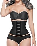 YIANNA Corsetto Donna Stringivita Latex Corto Torso Bustino Modellante Pancera Body Shaper Waist Trainer Corset Corpetto Nero Size XS 110206