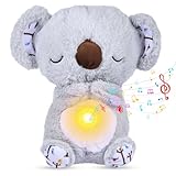 Tuofang Koala Peluche che Respira, Peluche Sonno Koala, Peluche di Koala Lenitivo, Peluche Lontra che Respira e Batte il Cuore, Koala Peluche Musica, Adatto Bambin Bambola Compagna