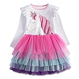 VIKITA Vestitos Bambina Principessa Unicorno Casuale Cotone Abiti LH4590 7T