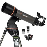 Celestron 22096 NexStar 102SLT Telescopio rifrattore computerizzato portatile treppiede regolabile, montatura altazimutale a forcella, accessori per visione e software  Starry Night , grigio/nero