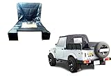 AEspares Compatibile con Suzuki Samurai Sj410 Sj413 bikini di ricambio morbido top nero lunotto posteriore