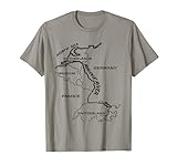 Reno T-Shirt Geografia Fiume Germania Svizzera Francia Maglietta