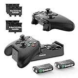 Smatree Caricabatterie Doppia Stazione di Ricarica con 2 Batteria Ricaricabile per Xbox Series X/Xbox Series S/Xbox One/Xbox One S/Xbox One X/Xbox One Elite Wireless Controller